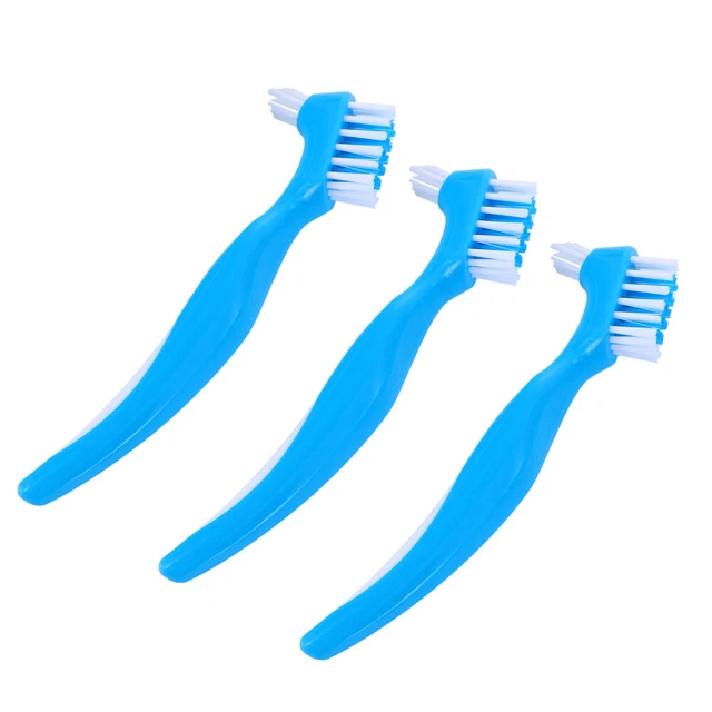 6 - piezas cepillo de prótesis doble - juego de cepillo de cepillado de dientes ergonómico portátil