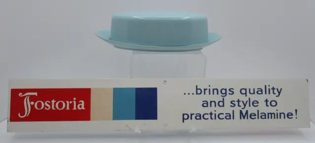 FOSTORIA MELAMINE Plastic Sky Blue CASUAL FLAIR Butter Dish MCM Retro 1959-1960