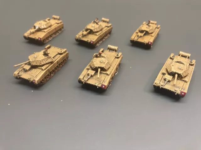 Tanques británicos de principios/mediados de guerra 15 mm Flames of War 6 cada uno usado pintados