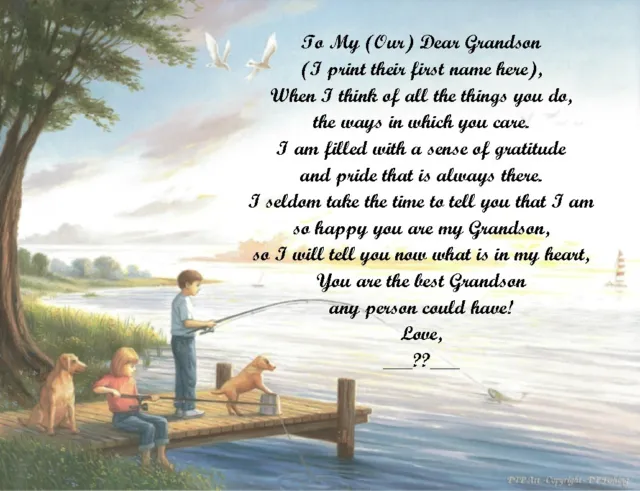 Personalized Poem Gift for that Special Grandson (See all styles)