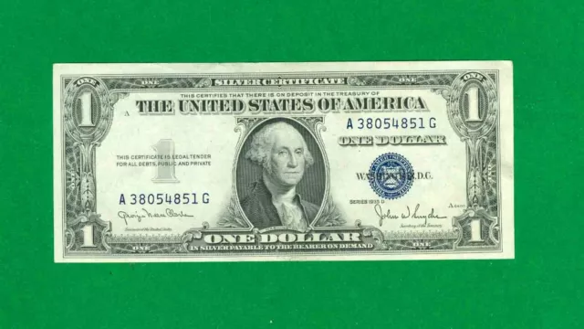 $1 1935-D 1 A/G Block Blue Seal Silver Certificate Cu. Wide