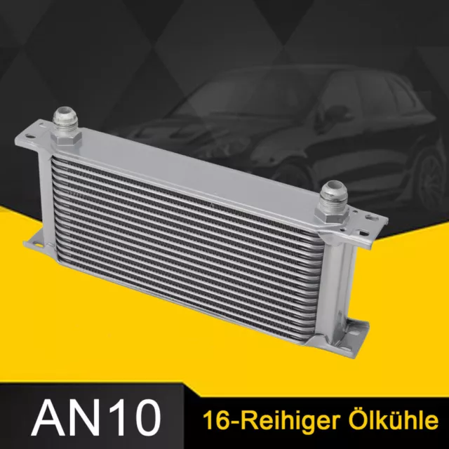 Ölkühler 16 Reihen AN10 Anschluss Set Universal Zusatz Kühlung Oil Cooler