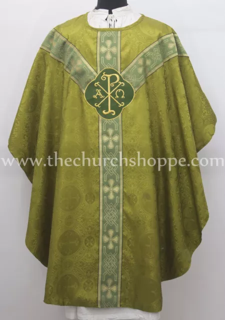 Olive Green clergy Gothic vestment  and stole set Gothic chasuble casula casel