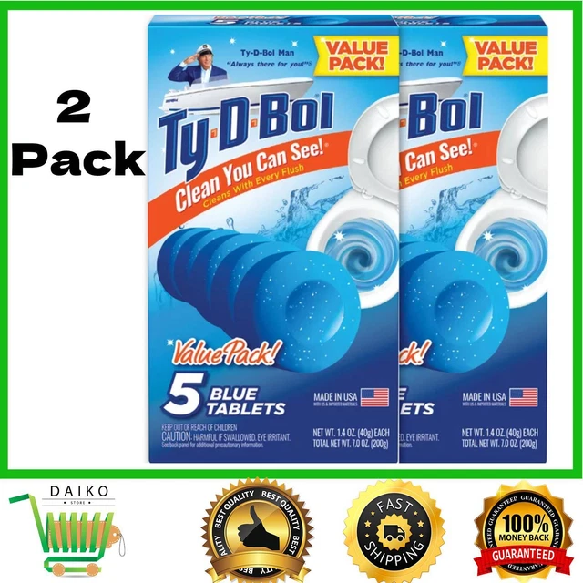 2PACK TYDBOL BLEACHFREE Toilet Bowl Cleaner Tablets (5Count Each