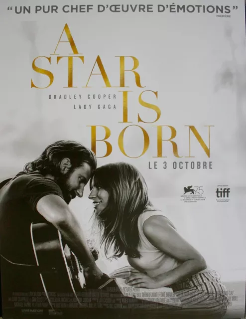 A STAR IS BORN Affiche Cinéma ROULEE 53x40 Movie Poster Bradley Cooper Lady Gaga