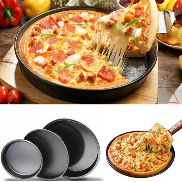 6" 7" 8" 9" Non Stick PIZZA TRAY Carbon Steel Baking Round Oven Tray Pizza Pan