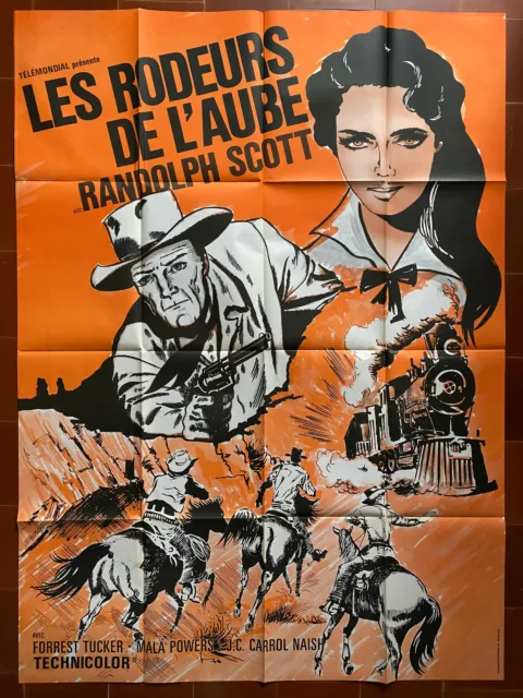 Affiche LES RODEURS DE L'AUBE Tim WHELAN Randolph SCOTT Western 120x160cm