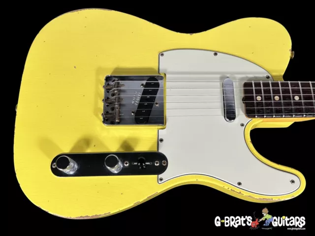 2022 Fender TELECASTER 1963 Custom Shop '63 Tele Lourd RELIC ~ Graffiti Jaune