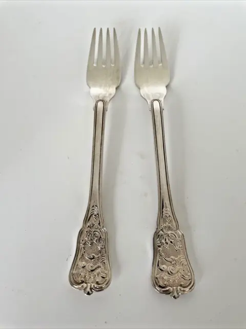 2 Georg Jensen Danish Rosenborg Silver Plate Forks