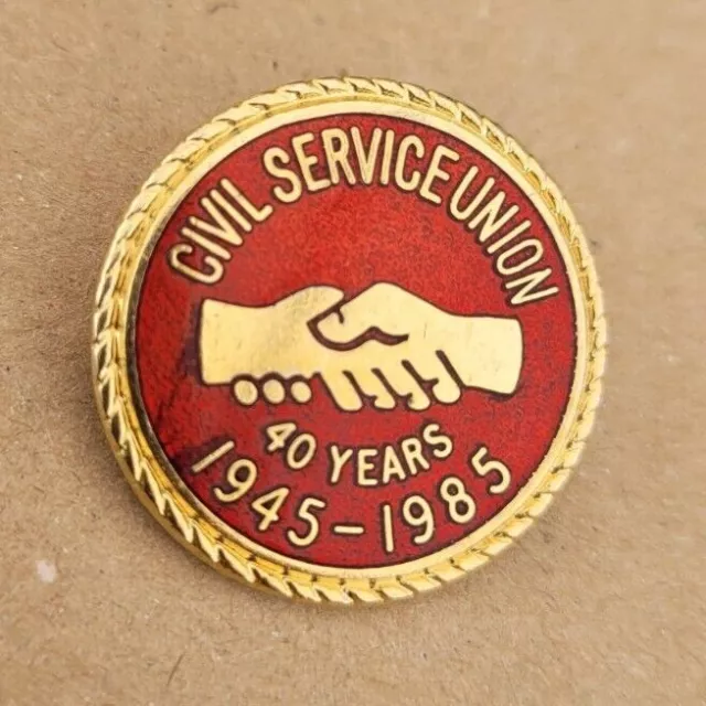 Civil Service Union 40 Years 1985 Vintage Enamel Badge