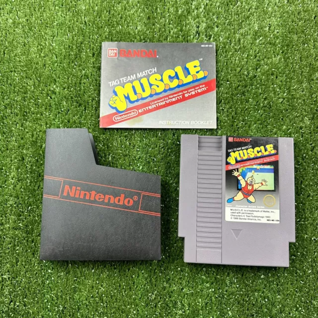 M.U.S.C.L.E. Muscle Tag Team Match Nintendo NES Tested Authentic w/ Manual EUC