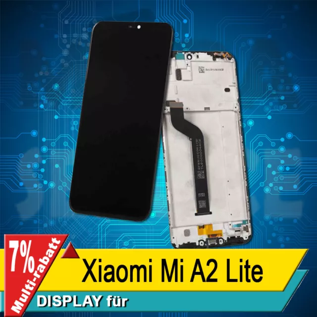 Display Für Xiaomi Mi A2 Lite Komplettes Bildschirm Lcd Touch Rahmen Schwarz