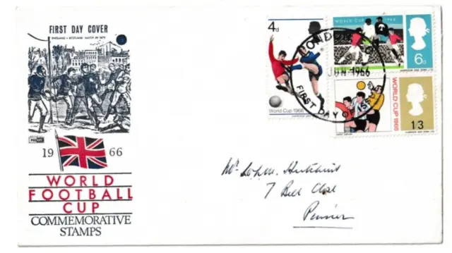 1/6/1966 UK GB FDC - World Cup Football - England v Scotland 1879 ~London EC FDI