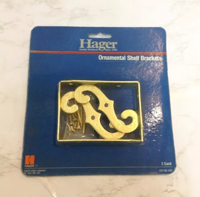 2 pack Hager Vintage Ornamental Shelf Mailbox Birdhouse Plants Brackets 3"x4"