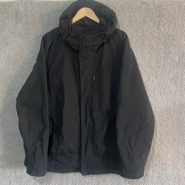 THE NORTH FACE Jacket Coat Mens Hooded Waterproof Dryvent Black Size XXL 2XL