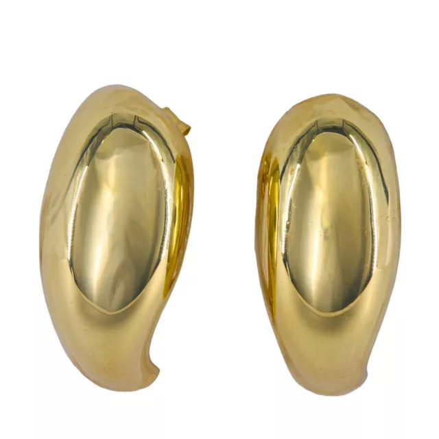 18k Yellow Gold Puffy Cuff Earrings