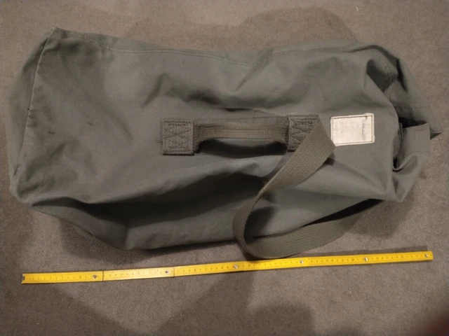 Genuine French shoulder bag army canvas leather olive OD magazine ammo pouch