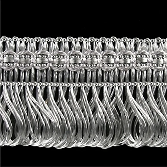 a partir de 12 m borde de flecos 3 cm plata (0,59 €/m) flecos borde de posamento encaje decoración DE