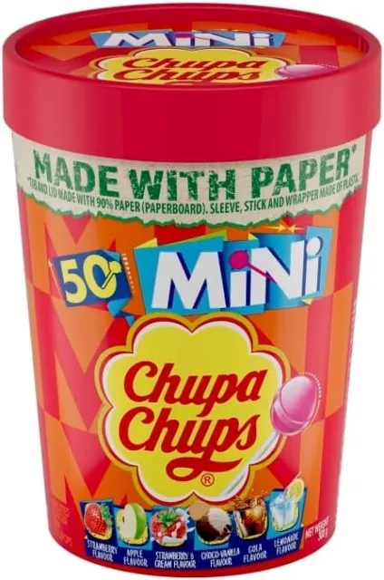 Chupa Chups Best of Mini Tube, 50 Small Lollipops X3 tubs (total 150 lollies)-AU