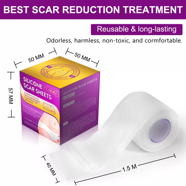 1.5m Silicone Scar Tape Roll Sheets Scars Removal Skin Treatment Gel Patch Tapes