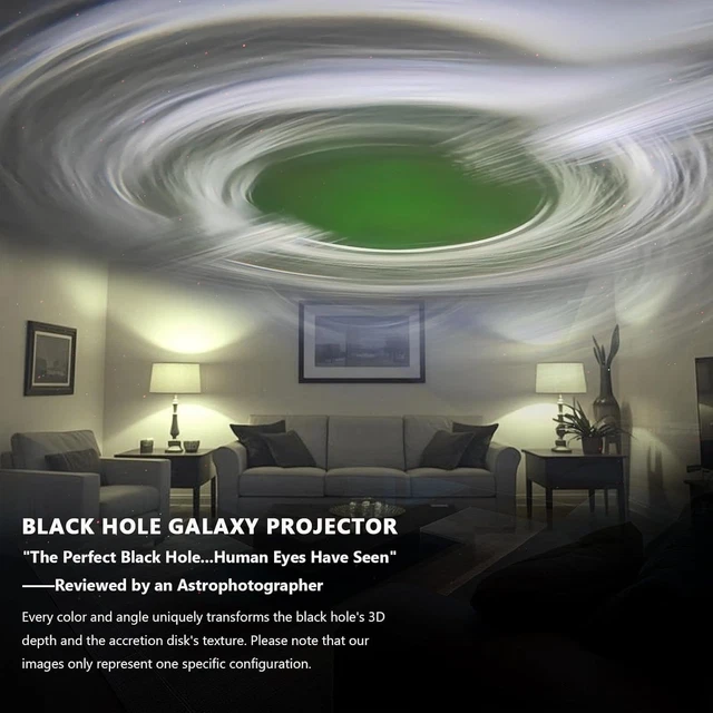 Galaxy Star Projector With Interstellar Black Hole, Sculpted In Dynamic - View #10