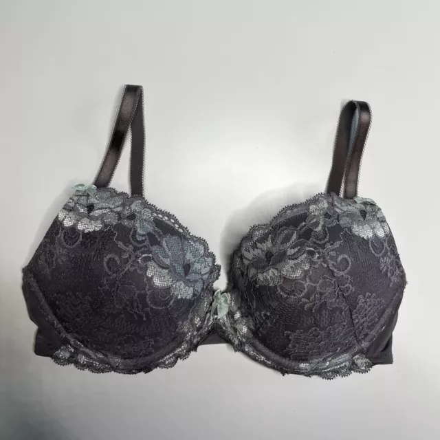 Women's adore me bra Size 34DD tan With Black Lace Over Lay Padded