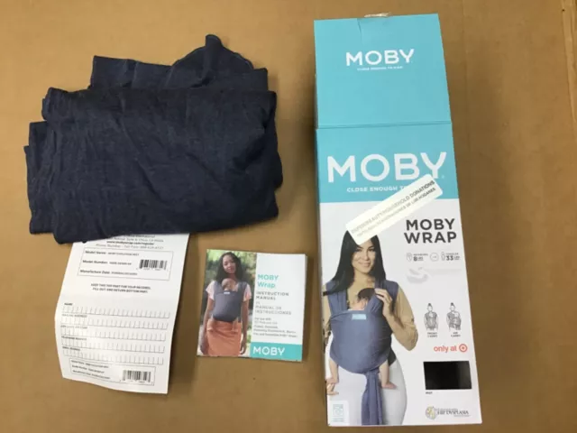 *NEW* Moby Baby Wrap Carrier for Newborns Color Denim 8-33 lbs