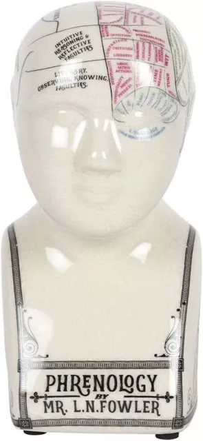 Small Crackle Ceramic Phrenology Head Ornament