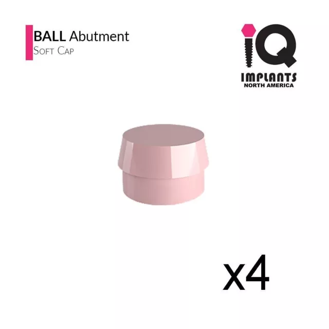 IQ USA Ball Attachment Retentive Caps Soft, Pink 1.98lbs / 900gr (4 pack)