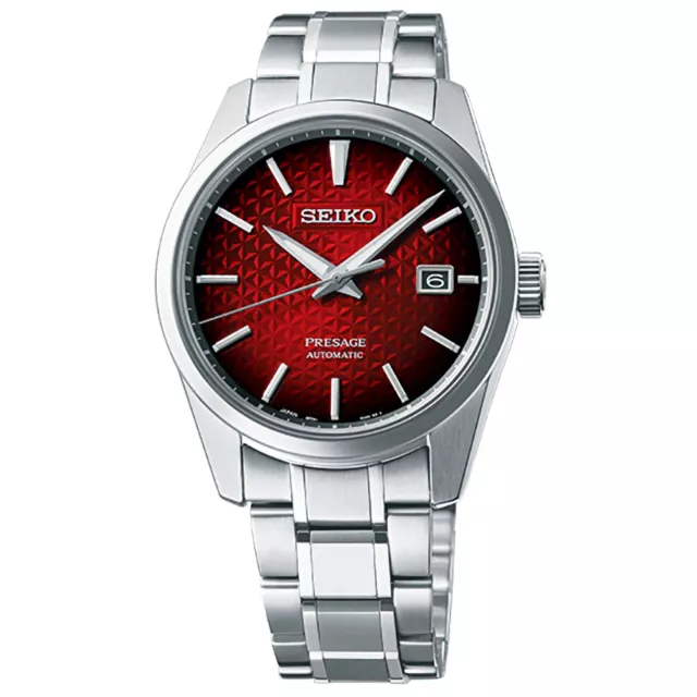 SEIKO Presage Sharp Edged SPB227J1 Automatic Red Dial Date Display Watch JAPAN 2