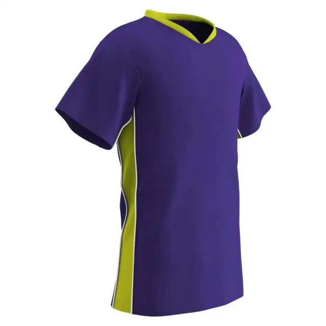 CHAMPRO Youth Header Soccer Jersey - Purple Optic Yellow White Small Youth