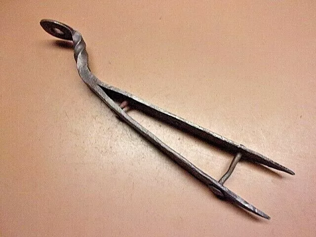 Antique Blacksmith Forged Iron Strap Hinge 12" Long Odd Piece Hand Forged Twist