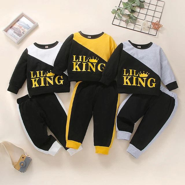 Felpa neonato bambini 2 pezzi tuta top felpa + pantaloni vestiti set outfit 5