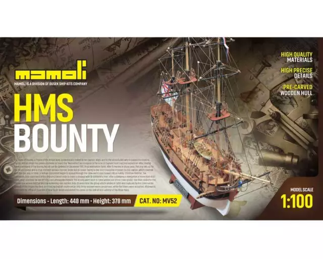 Mamoli Hms Bounty Fregata Britannico Marino 1:100 Costruzione