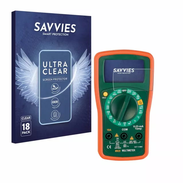 18x Folie für Extech MN35 Digitales mini Multimeter Schutzfolie Displayschutz