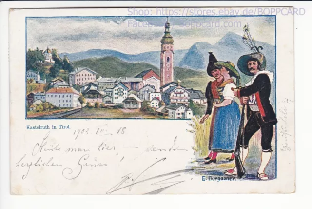 Italien , Provinz Bozen , Künstlerkarte Kastelruth , Castelrotto , Südtirol
