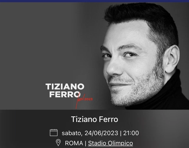 3 Biglietti concerto Tiziano Ferro 80,50 l’uno in Tribuna