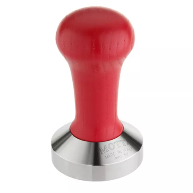 MOTTA Professional Barista Tamper Tool Red Wood Flat Base - 57mm Made in Italy