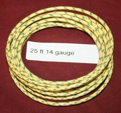 25 ft 14 ga Primary Yellow Wire Hit & Miss Gas Engine Motor Buzz Coil