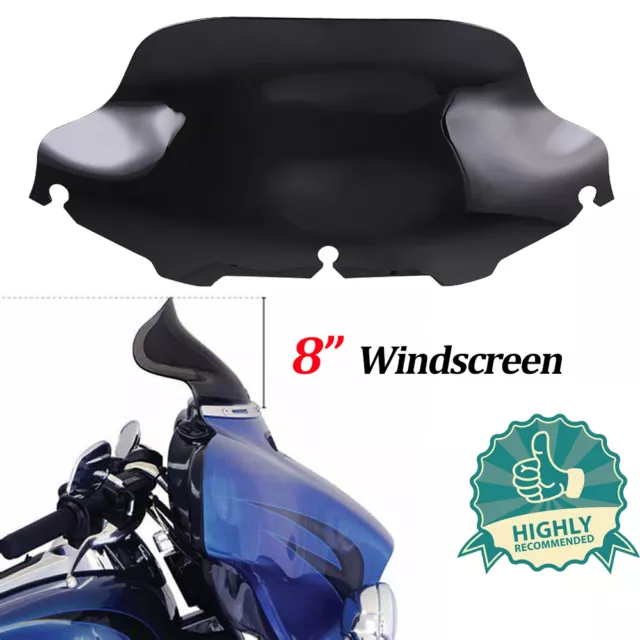 8'' Dark Wave Windshield Windscreen For Harley Touring Electra Street Glide FLHT