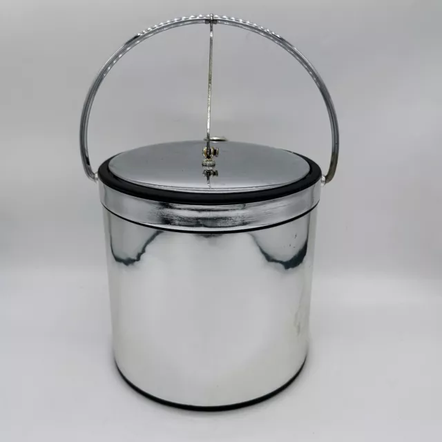 Vintage MCM Kraftware Ice Bucket with Hinged Lid