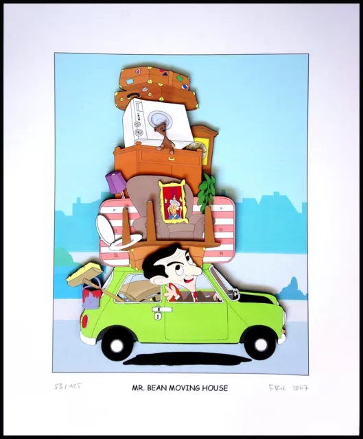 Rob Eric 3D Bild Cartoon  Mr. Bean + Rizzi Postkarte