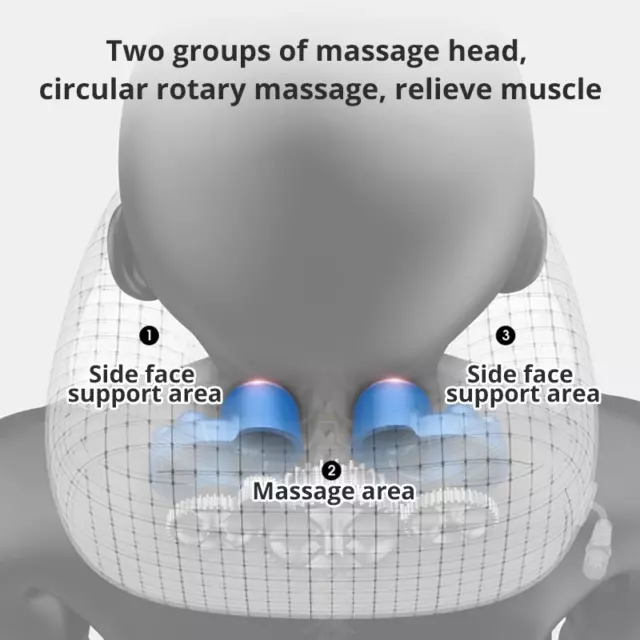 Wiederaufladbares U-förmiges Massagekissen elektrisches Nackenhalsmassagegerät Memory Foam 2