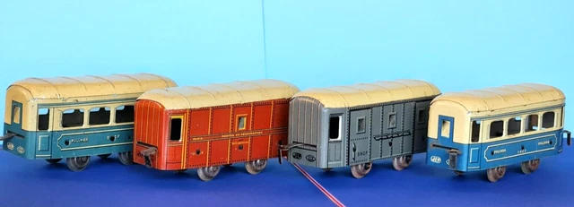 TRAIN JOUET ANCIEN JEP France Nord wagons tôle métal 1930s vintage tin toy EUR 152,00 - FR