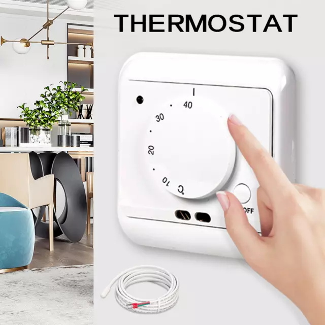 Thermostat Touchscreen weiß Aufputz Batteriebetrieb f. 2-Draht Verkabelung  #769