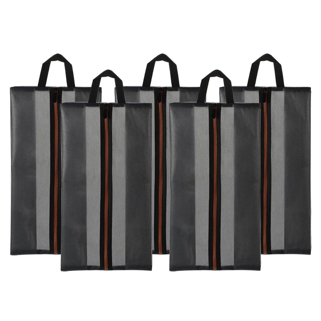 Confezione da 4 borse impermeabili traslucide scarpe portatili organizer nere