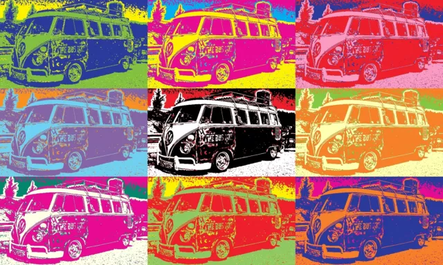 Leinwandbild VW T1 Bulli VW Bus Bully Andy Warhol 150x90 cm Leinwand Bild 160