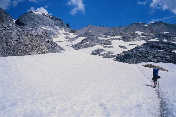 697084 Man Walking In Snow Col Du Fromage Alps France A4 Photo Print