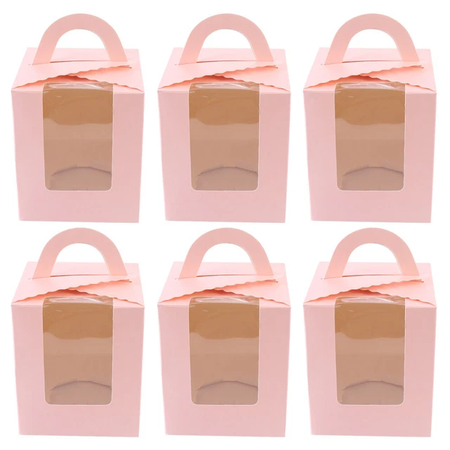 50 pz Contenitore Cupcake Portacarta Apri Finestra Francese