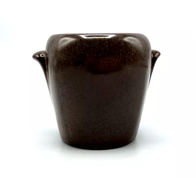 Vintage Frankoma Pottery Sugar Bowl Brown Satin Sapulpa Clay